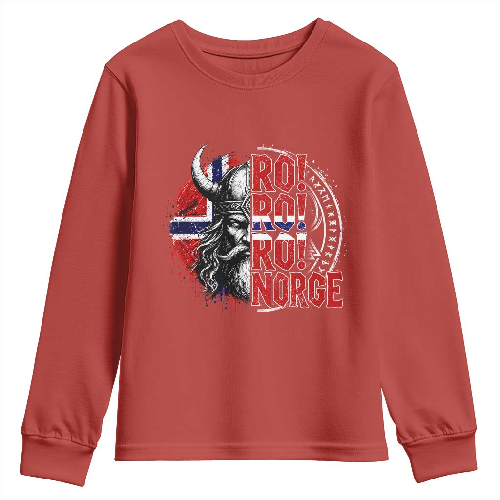 Ro Ro Norge Norway Flag Youth Sweatshirt Cool Norwegian Viking