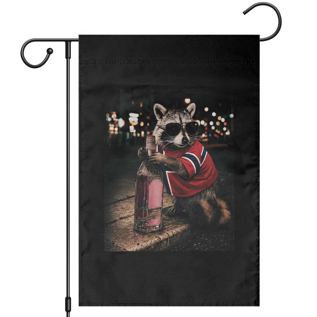 Funny Raccoon Whiskey Sunglasses Norwegian Flag Garden Flag Viral Trash Panda Football Texas Souvenir Meme