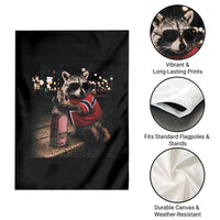 Funny Raccoon Whiskey Sunglasses Norwegian Flag Garden Flag Viral Trash Panda Football Texas Souvenir Meme