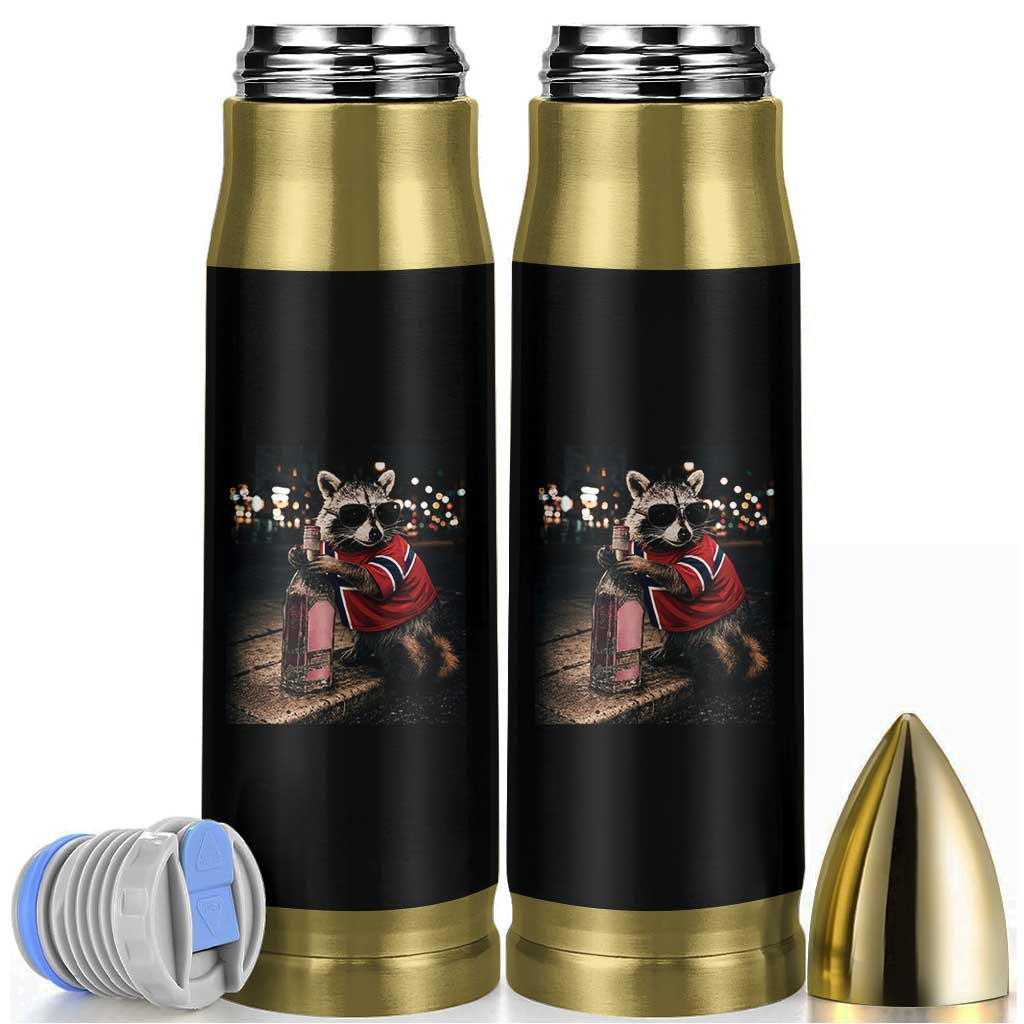 Funny Raccoon Whiskey Sunglasses Norwegian Flag Bullet Tumbler Viral Trash Panda Football Texas Souvenir Meme