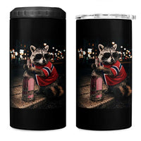 Funny Raccoon Whiskey Sunglasses Norwegian Flag 4 in 1 Can Cooler Tumbler Viral Trash Panda Football Texas Souvenir Meme