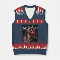 Funny Raccoon Whiskey Sunglasses Norwegian Flag V-Neck Knit Sweater Vest Viral Trash Panda Football Texas Souvenir Meme