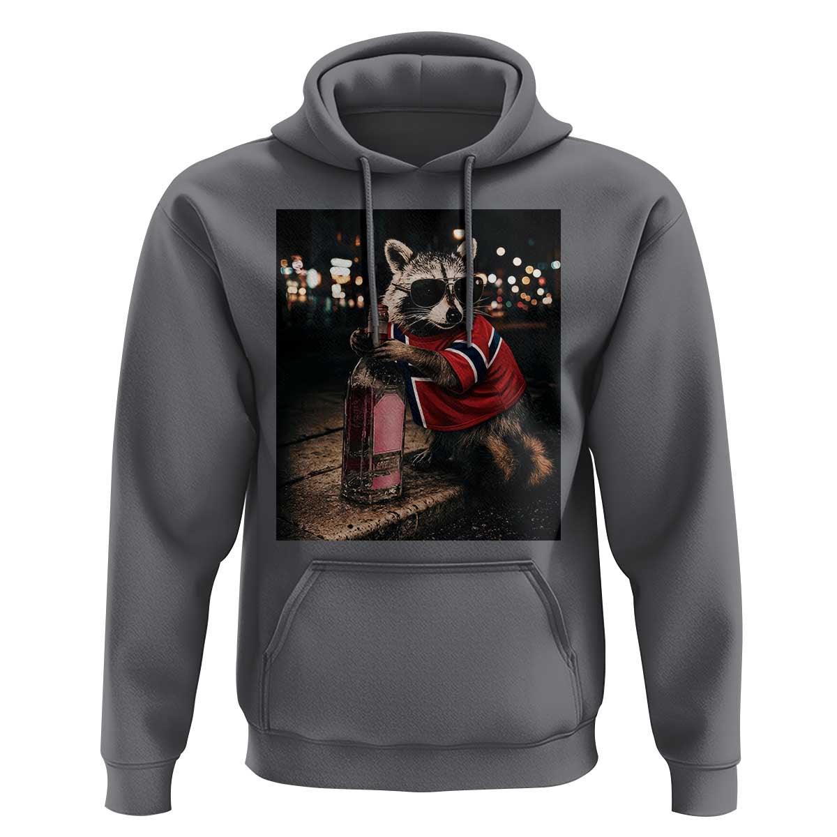 Funny Raccoon Whiskey Sunglasses Norwegian Flag Hoodie Viral Trash Panda Football Texas Souvenir Meme
