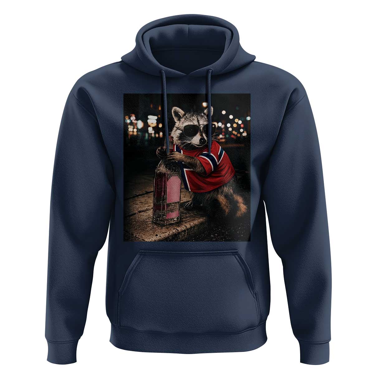 Funny Raccoon Whiskey Sunglasses Norwegian Flag Hoodie Viral Trash Panda Football Texas Souvenir Meme