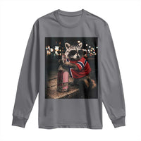 Funny Raccoon Whiskey Sunglasses Norwegian Flag Long Sleeve Shirt Viral Trash Panda Football Texas Souvenir Meme