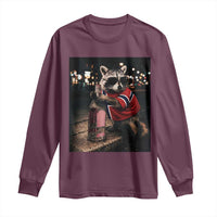 Funny Raccoon Whiskey Sunglasses Norwegian Flag Long Sleeve Shirt Viral Trash Panda Football Texas Souvenir Meme