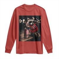 Funny Raccoon Whiskey Sunglasses Norwegian Flag Long Sleeve Shirt Viral Trash Panda Football Texas Souvenir Meme