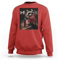 Funny Raccoon Whiskey Sunglasses Norwegian Flag Sweatshirt Viral Trash Panda Football Texas Souvenir Meme