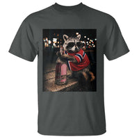 Funny Raccoon Whiskey Sunglasses Norwegian Flag T Shirt Viral Trash Panda Football Texas Souvenir Meme
