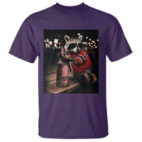 Funny Raccoon Whiskey Sunglasses Norwegian Flag T Shirt Viral Trash Panda Football Texas Souvenir Meme