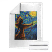 Native American Indian Women Throw Blanket Starry Night Indigenous Pride - Wonder Print Shop