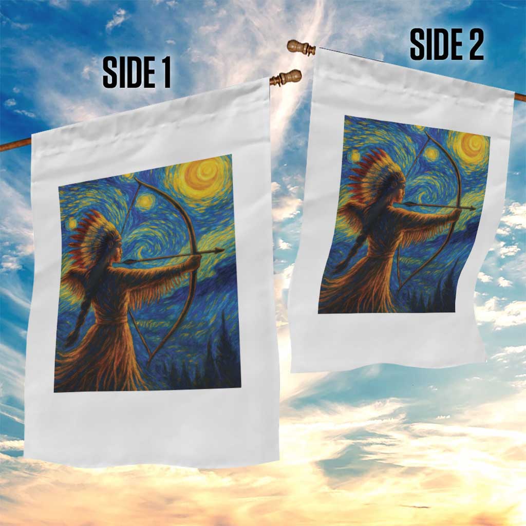 Native American Indian Women Garden Flag Starry Night Indigenous Pride - Wonder Print Shop