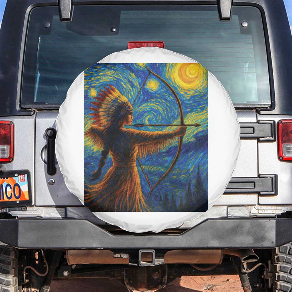 Native American Indian Women Spare Tire Cover Starry Night Indigenous Pride - Wonder Print Shop