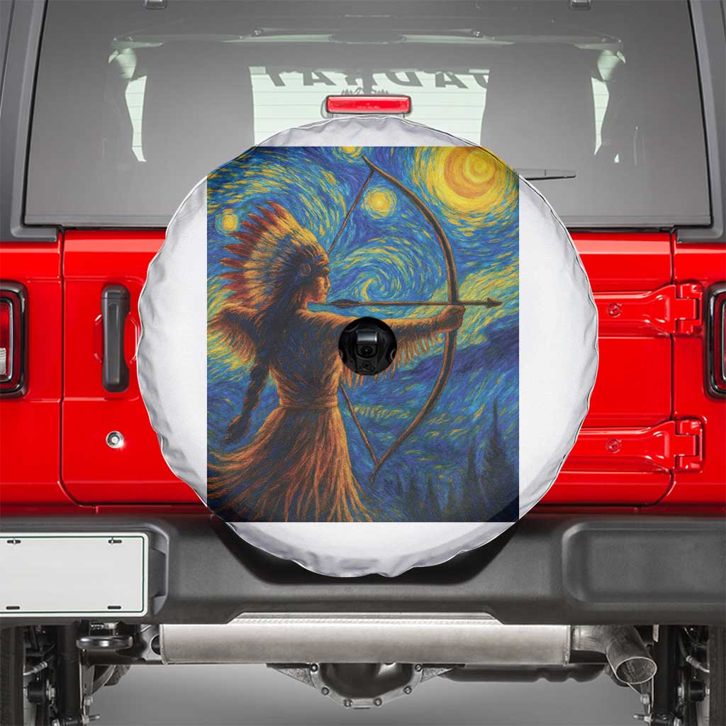 Native American Indian Women Spare Tire Cover Starry Night Indigenous Pride - Wonder Print Shop