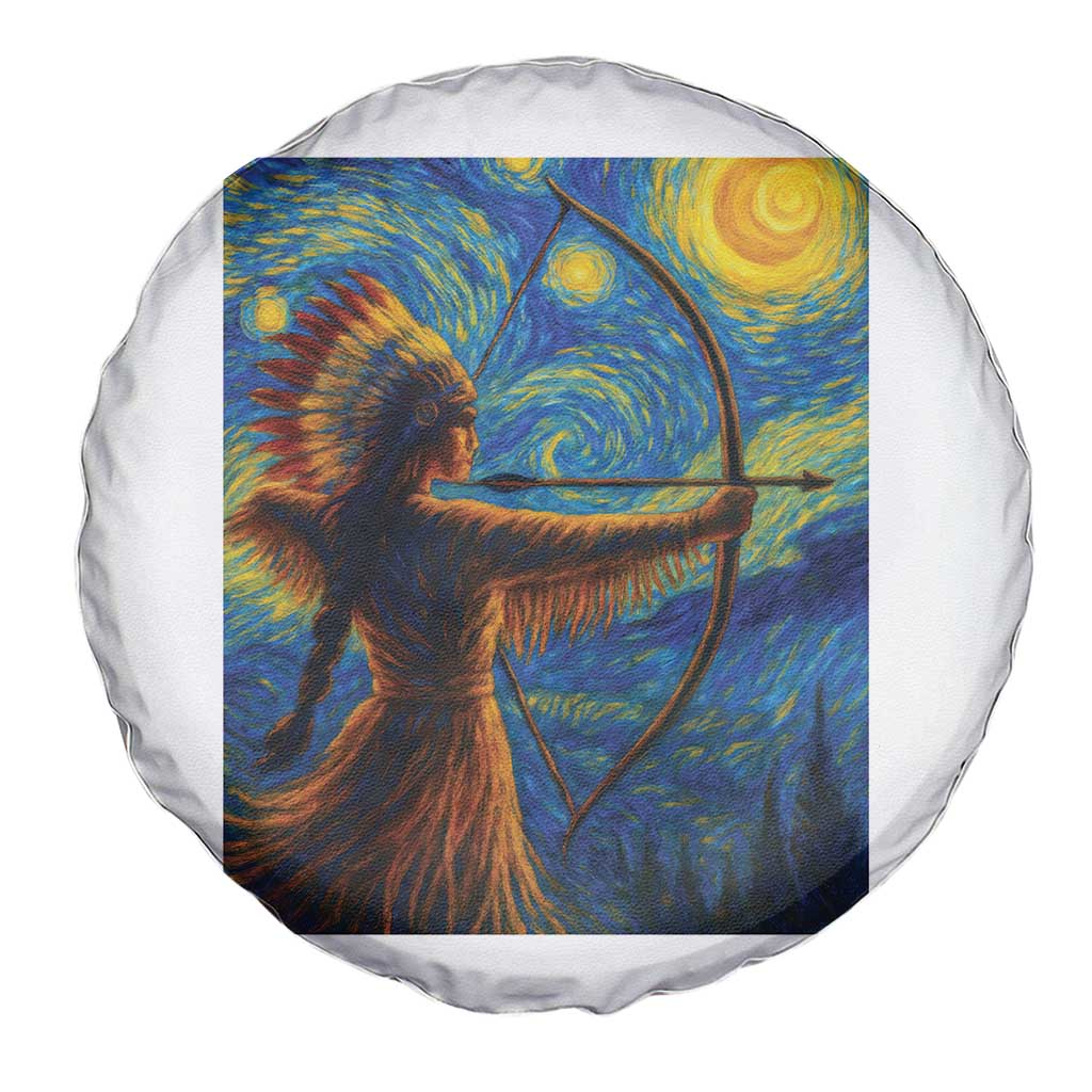 Native American Indian Women Spare Tire Cover Starry Night Indigenous Pride - Wonder Print Shop