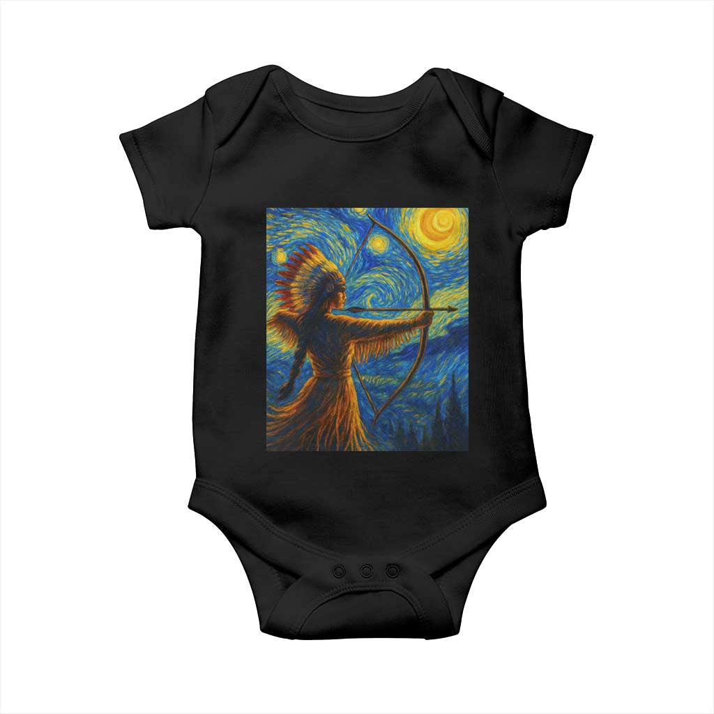 Native American Indian Women Baby Onesie Starry Night Indigenous Pride - Wonder Print Shop
