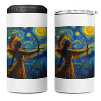 Native American Indian Women 4 in 1 Can Cooler Tumbler Starry Night Indigenous Pride