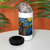 Native American Indian Women 4 in 1 Can Cooler Tumbler Starry Night Indigenous Pride
