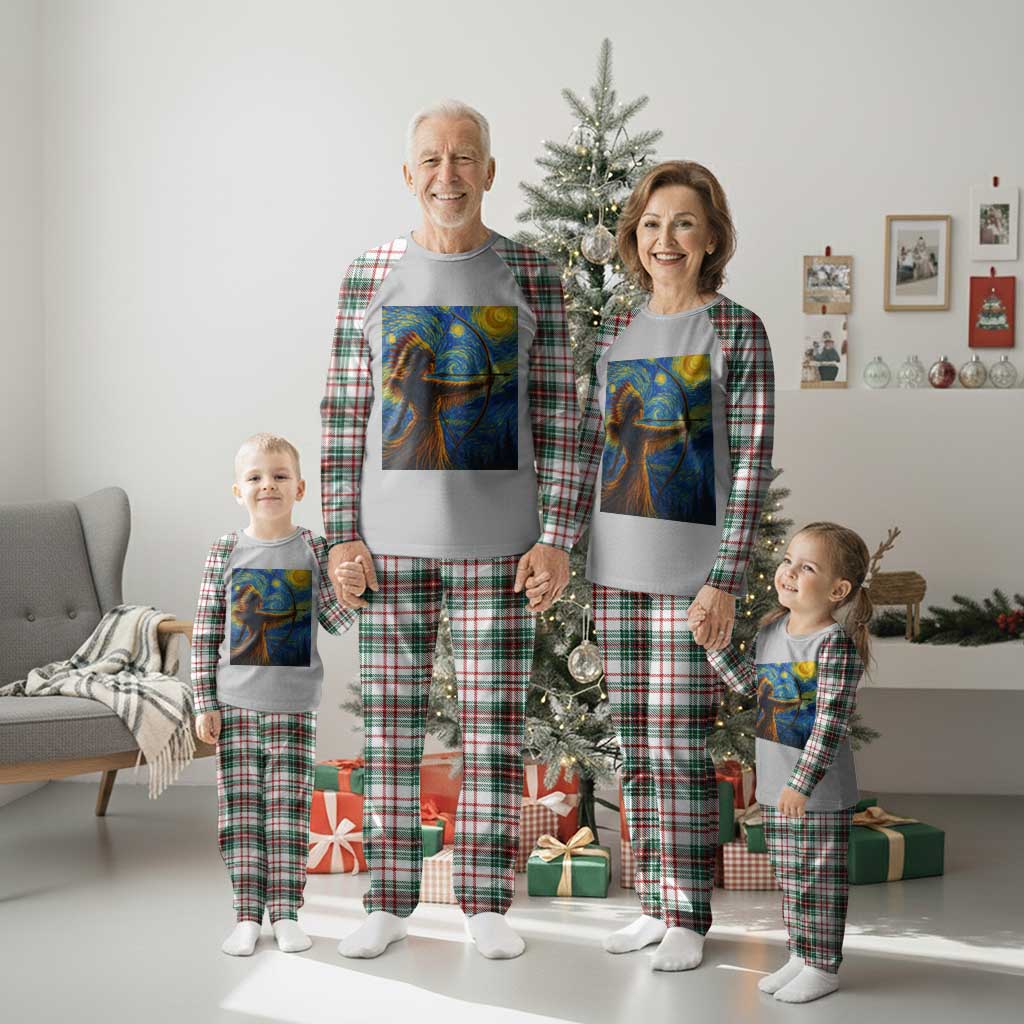 Native American Indian Women Plaid Pajama Set Starry Night Indigenous Pride - Wonder Print Shop