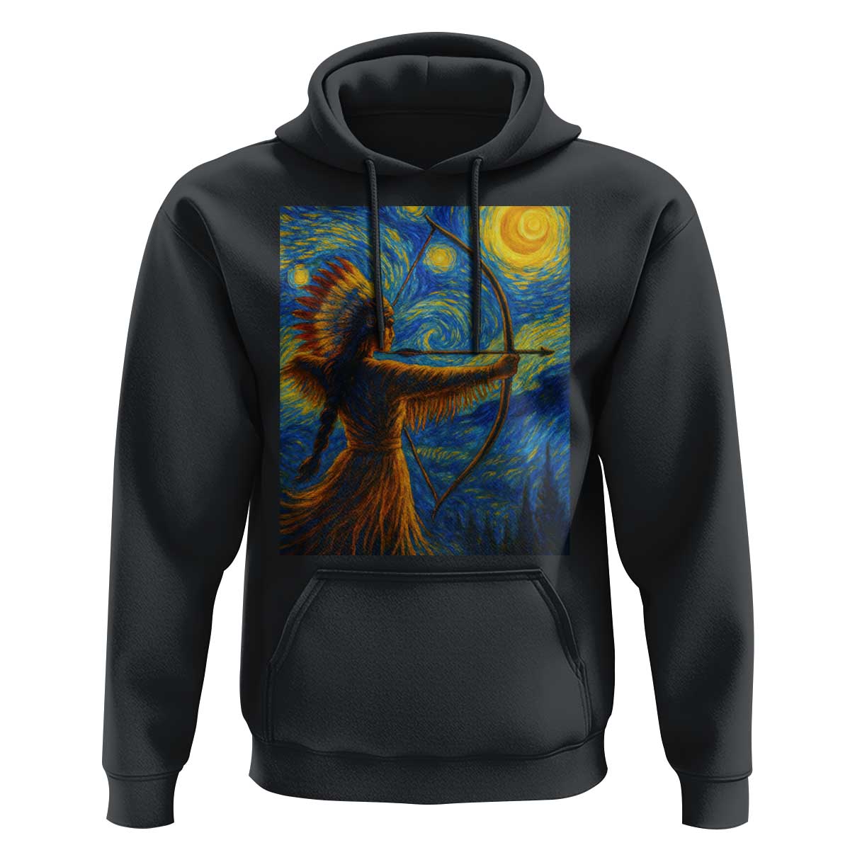 Native American Indian Women Hoodie Starry Night Indigenous Pride - Wonder Print Shop