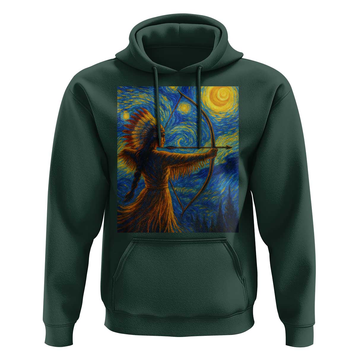 Native American Indian Women Hoodie Starry Night Indigenous Pride - Wonder Print Shop
