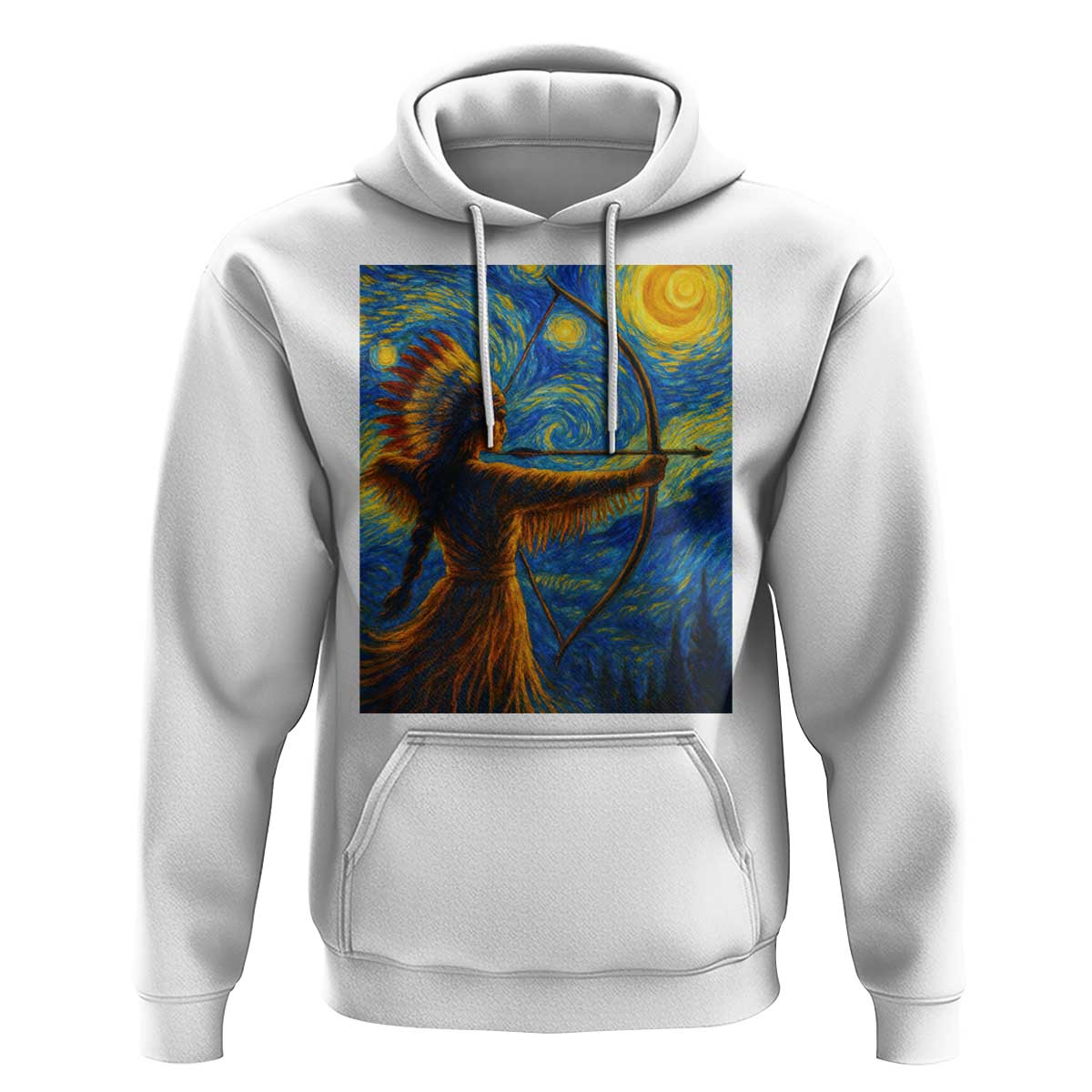Native American Indian Women Hoodie Starry Night Indigenous Pride - Wonder Print Shop