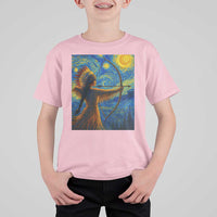 Native American Indian Women T Shirt For Kid Starry Night Indigenous Pride - Wonder Print Shop