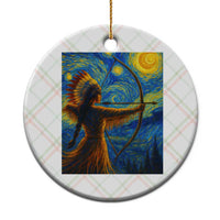 Native American Indian Women Ceramic Ornament Starry Night Indigenous Pride - Wonder Print Shop
