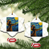 Native American Indian Women Ceramic Ornament Starry Night Indigenous Pride - Wonder Print Shop