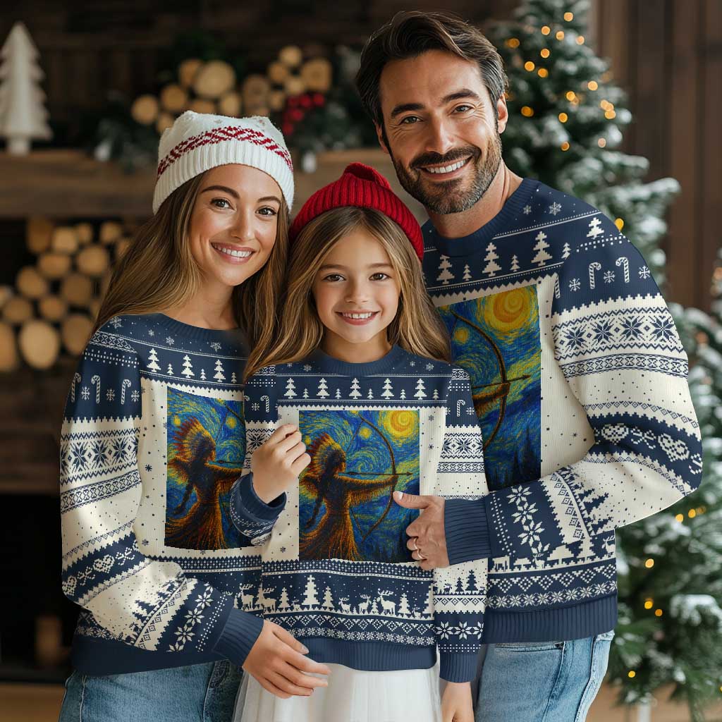 Native American Indian Women Ugly Christmas Sweater Starry Night Indigenous Pride - Wonder Print Shop