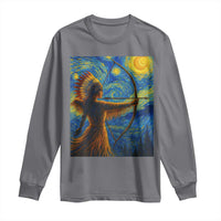 Native American Indian Women Long Sleeve Shirt Starry Night Indigenous Pride - Wonder Print Shop