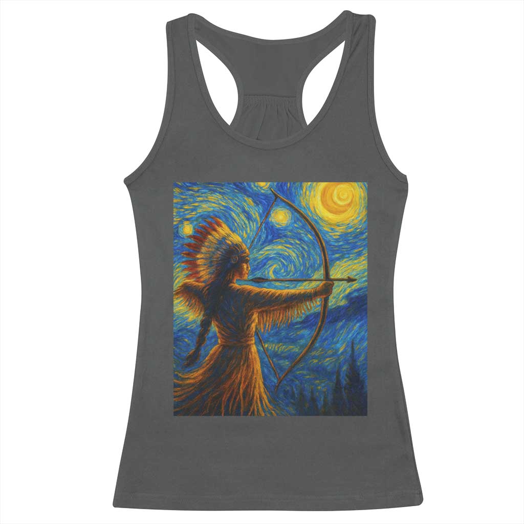 Native American Indian Women Racerback Tank Top Starry Night Indigenous Pride - Wonder Print Shop