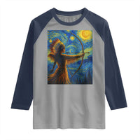 Native American Indian Women Raglan Shirt Starry Night Indigenous Pride - Wonder Print Shop