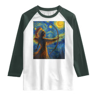 Native American Indian Women Raglan Shirt Starry Night Indigenous Pride - Wonder Print Shop