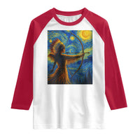 Native American Indian Women Raglan Shirt Starry Night Indigenous Pride - Wonder Print Shop