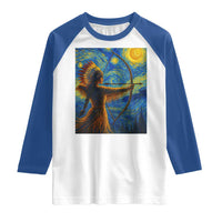 Native American Indian Women Raglan Shirt Starry Night Indigenous Pride - Wonder Print Shop