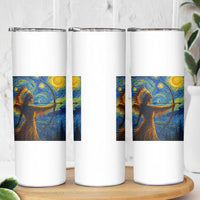 Native American Indian Women Skinny Tumbler Starry Night Indigenous Pride