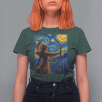 Native American Indian Women T Shirt For Women Starry Night Indigenous Pride - Wonder Print Shop
