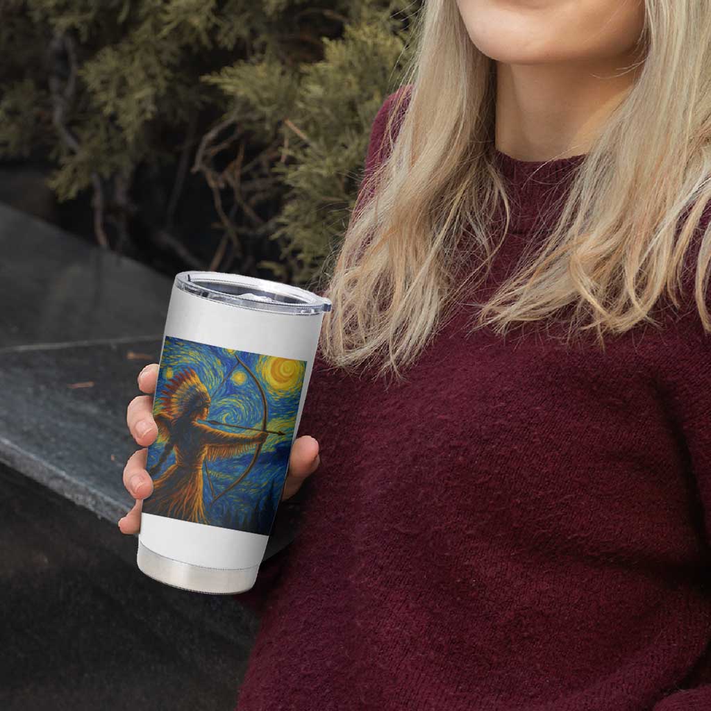Native American Indian Women Tumbler Cup Starry Night Indigenous Pride