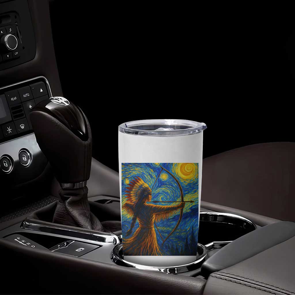 Native American Indian Women Tumbler Cup Starry Night Indigenous Pride