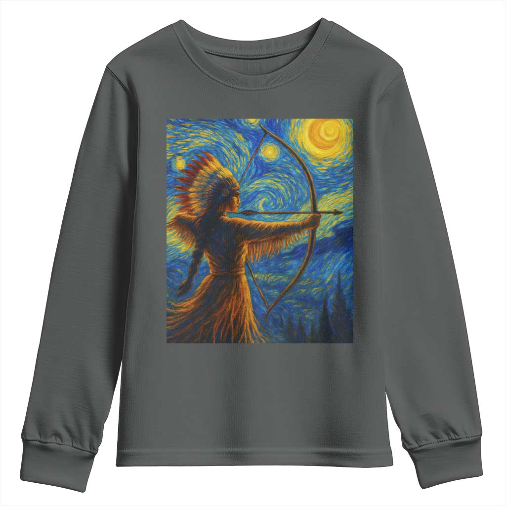 Native American Indian Women Youth Sweatshirt Starry Night Indigenous Pride - Wonder Print Shop