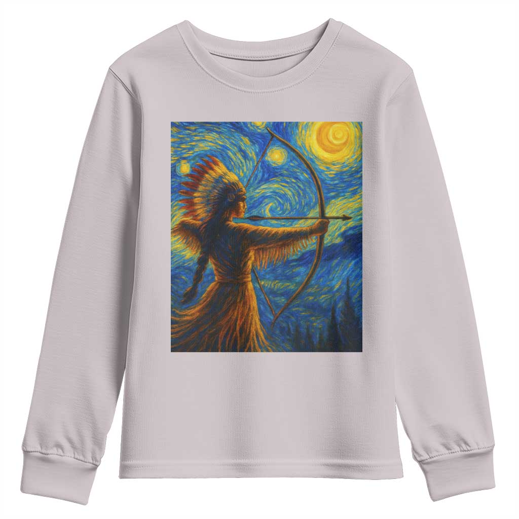 Native American Indian Women Youth Sweatshirt Starry Night Indigenous Pride - Wonder Print Shop