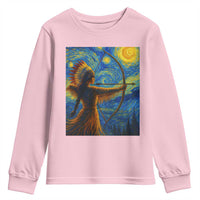 Native American Indian Women Youth Sweatshirt Starry Night Indigenous Pride - Wonder Print Shop