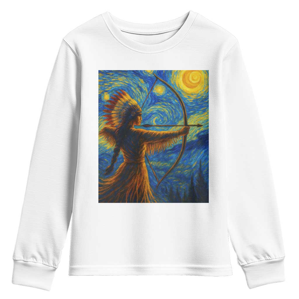 Native American Indian Women Youth Sweatshirt Starry Night Indigenous Pride - Wonder Print Shop