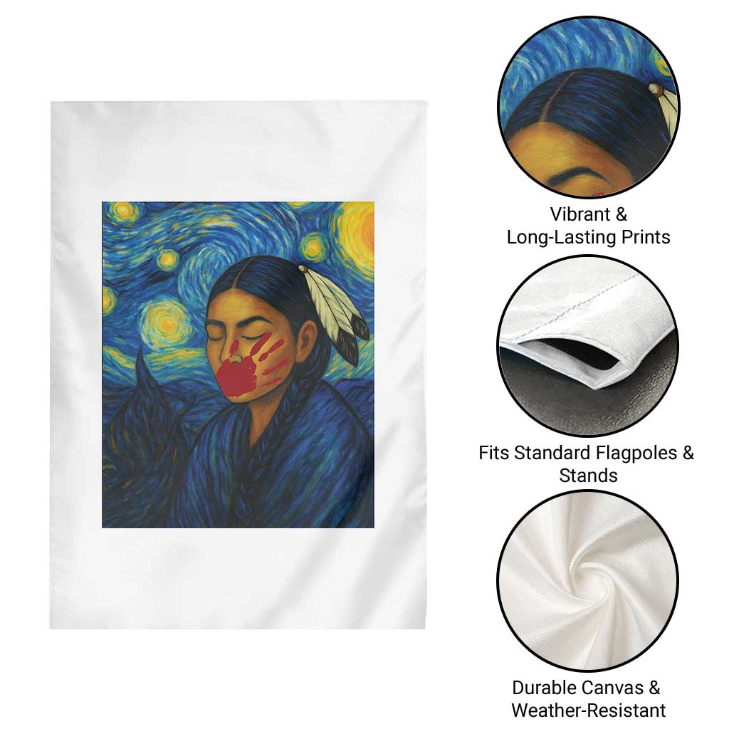 Native American MMIW Garden Flag Starry Night Indigenous People Day - Wonder Print Shop