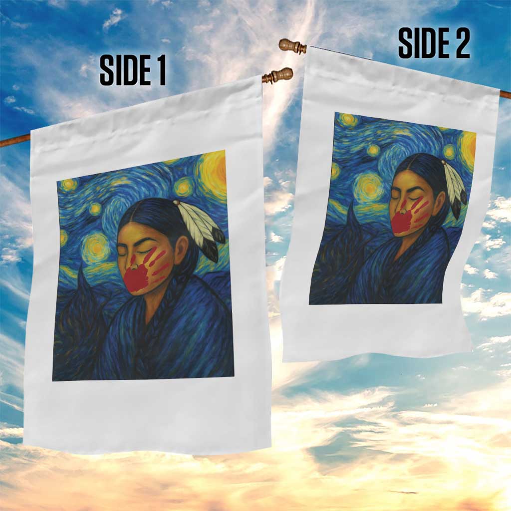 Native American MMIW Garden Flag Starry Night Indigenous People Day - Wonder Print Shop
