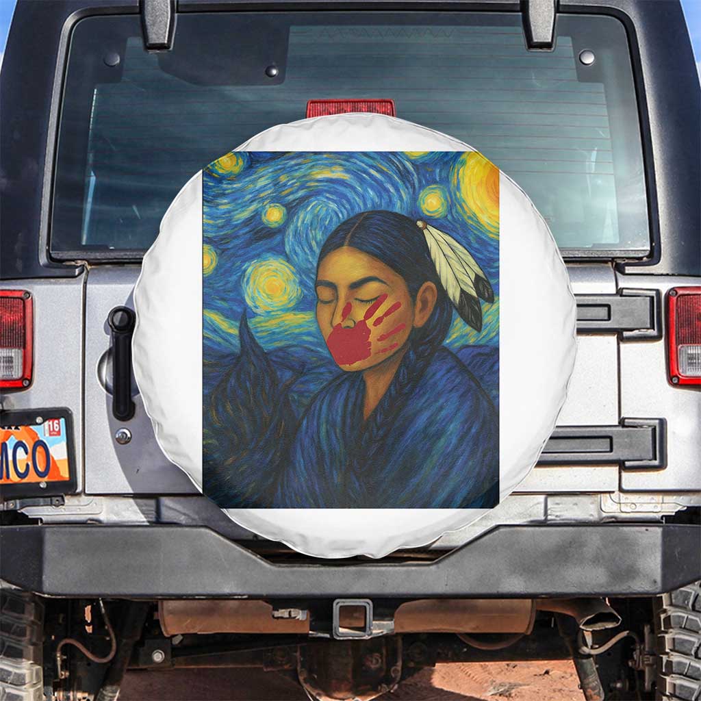 Native American MMIW Spare Tire Cover Starry Night Indigenous People Day - Wonder Print Shop