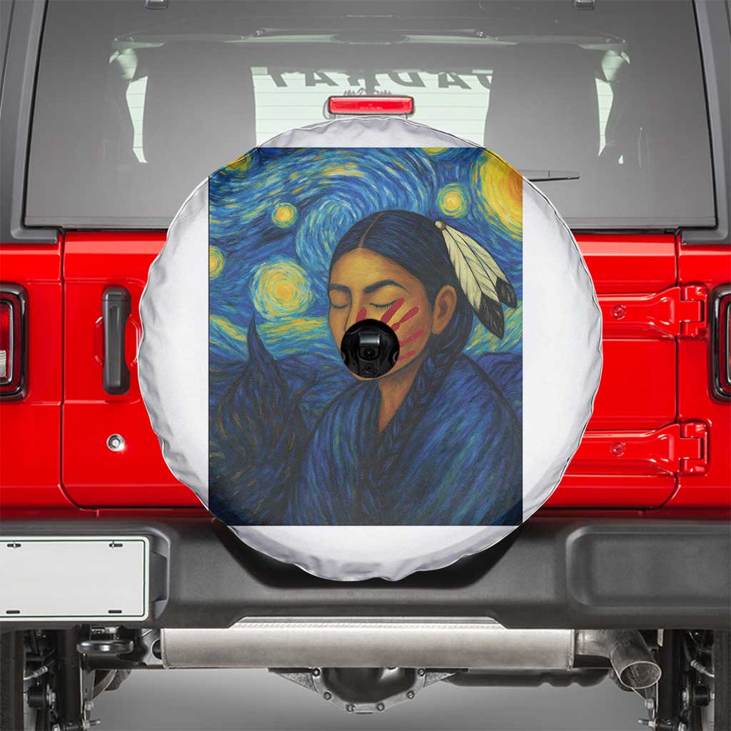 Native American MMIW Spare Tire Cover Starry Night Indigenous People Day - Wonder Print Shop
