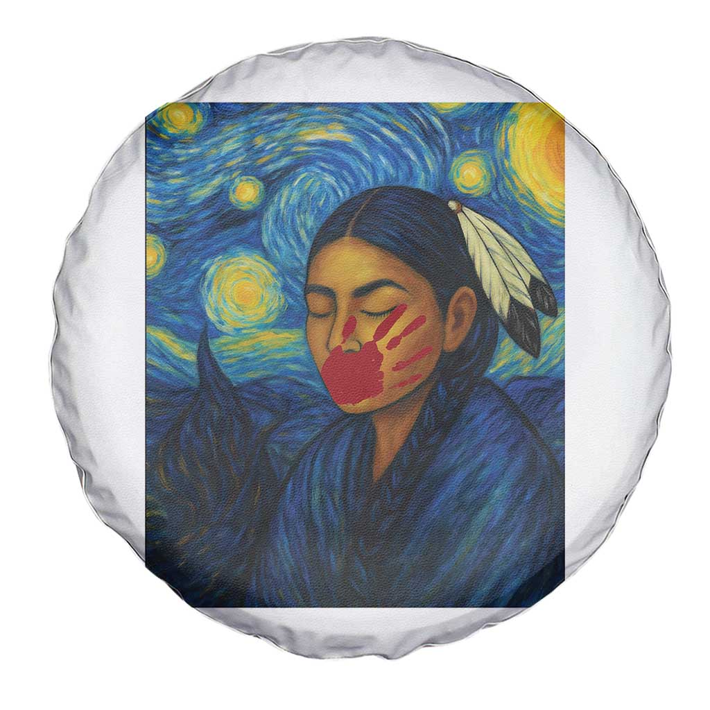 Native American MMIW Spare Tire Cover Starry Night Indigenous People Day - Wonder Print Shop
