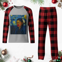 Native American MMIW Plaid Pajama Set Starry Night Indigenous People Day - Wonder Print Shop